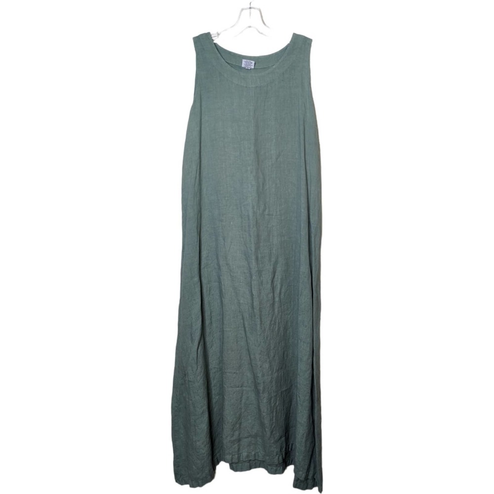 CP Shades Olive Green Linen Maxi Dress - Picture 9 of 10